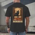 The Reader Cat Book Reading Halloween Tarot Card Men's Back Print T-Shirt The Reader Cat Book Reading Halloween Tarot Card Men's Back Print T-Shirt