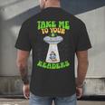 Take Me To Your Readers Alien Book Reading Bookaholic Men's Back Print T-Shirt