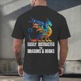 Reading Lover Easily Distracted By Dragons And Books Dragon Men's Back Print T-Shirt