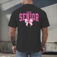 Retro Senior 2026 Class Of 2026 Coquette Pink Bow Graduation Men's Back Print T-Shirt