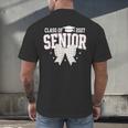 Retro Senior 2027 Girl Coquette Bow Class Of 2027 Graduation Men's Back Print T-Shirt