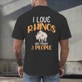I Like Rhinos And Maybe 3 People Introvert Animal Men's Back Print T-Shirt I Like Rhinos And Maybe 3 People Introvert Animal Men's Back Print T-Shirt