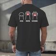 Rock Paper Scissors Hand Game Cute Paw Cat Introvert Men's Back Print T-Shirt