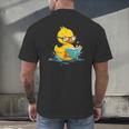 Rubber Duck Reading Book Reader Books Rubber Duckie Men's Back Print T-Shirt