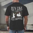 Run Like Mr Collins Just Proposed Vintage Book Quote Men's Back Print T-Shirt Run Like Mr Collins Just Proposed Vintage Book Quote Men's Back Print T-Shirt