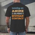 Running On Anime Social Introvert Humor Vintage Men's Back Print T-Shirt Running On Anime Social Introvert Humor Vintage Men's Back Print T-Shirt