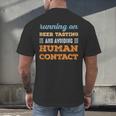 Running On Beer Tasting Social Introvert Humor Vintage Men's Back Print T-Shirt