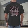 Senior 2026 Class Of 2026 Coquette Pink Bow Graduation Men's Back Print T-Shirt
