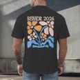 Senior 2026 Retro Groovy Flowers Graduation Men's Back Print T-Shirt