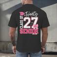 Senior 2027 Class Of 2027 Pink Coquette Bow Graduation Girl Men's Back Print T-Shirt