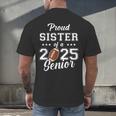 Senior Football Sister Class Of 2025 Graduation Graduate Men's Back Print T-Shirt