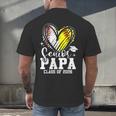 Senior Papa Class Of 2026 Baseball Softball Graduation Heart Men's Back Print T-Shirt