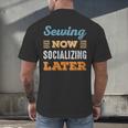 Sewing Now Minimal Socializing Introvert Vintage Men's Back Print T-Shirt Sewing Now Minimal Socializing Introvert Vintage Men's Back Print T-Shirt
