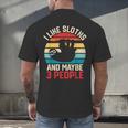 I Like Sloths And Maybe 3 People Sloth Lover Introvert Retro Men's Back Print T-Shirt I Like Sloths And Maybe 3 People Sloth Lover Introvert Retro Men's Back Print T-Shirt