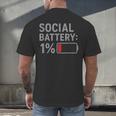 Social Battery 1 Percent Introvert Mood Minimalist Men's Back Print T-Shirt