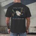 Sorry I Can’t Go I’m An Indoor Cat Introvert Meme Men's Back Print T-Shirt Sorry I Can’t Go I’m An Indoor Cat Introvert Meme Men's Back Print T-Shirt