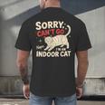 Sorry I Can't Go I'm An Indoor Cat Introvert Cat Owner Men's Back Print T-Shirt