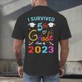 I Survived 5th Grade Graduation Class 2023 Elementary Men's Back Print T-Shirt