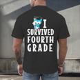 I Survived Fourth Grade Graduation Kids Owl Grad Men's Back Print T-Shirt