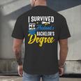 i Survived My Husbands Bachelors Degree Graduation Gifts Men's Back Print T-Shirt