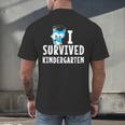 I Survived Kindergarten Graduation Kids Owl Grad Men's Back Print T-Shirt