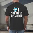 I Survived PreSchool Graduation Kids Owl Grad Shirt Men's Back Print T-Shirt