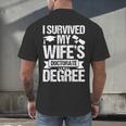 I Survived My Wifes Doctorate Degree Graduation Men's Back Print T-Shirt