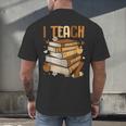 History Month I Teach Melanin Book Black Teacher Men's Back Print T-Shirt