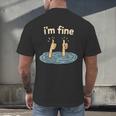 Two Thumbs Up I'm Fine Sarcastic Meme Introvert Humor Men's Back Print T-Shirt