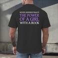 Never Underestimate Girl With A Book Women Inspiration Quote Men's Back Print T-Shirt