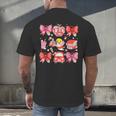 Valentine Cupid Coquette Pink Bow Apple Books Teacher Men's Back Print T-Shirt