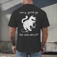 Vibes Are Off Cat Skateboard Introvert Sarcastic Humor Men's Back Print T-Shirt