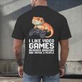 I Like Video Games Bearded Dragon Gamer Introvert Mood Men's Back Print T-Shirt I Like Video Games Bearded Dragon Gamer Introvert Mood Men's Back Print T-Shirt