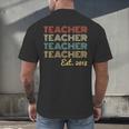 Vintage Teacher Established 2018 Graduation Men Men's Back Print T-Shirt