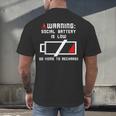Warning Social Battery Is Low Introvert Shirt Men's Back Print T-Shirt Warning Social Battery Is Low Introvert Shirt Men's Back Print T-Shirt