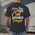 Wears Loves Cats Avoids People I Introvert Men's Back Print T-Shirt Wears Loves Cats Avoids People I Introvert Men's Back Print T-Shirt