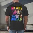 My Wife Is My Favorite Author Book Writer Writing Husband Men's Back Print T-Shirt My Wife Is My Favorite Author Book Writer Writing Husband Men's Back Print T-Shirt