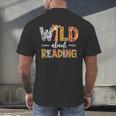 Wild About Reading Books Reader Teachers Kids Librarian Men's Back Print T-Shirt Wild About Reading Books Reader Teachers Kids Librarian Men's Back Print T-Shirt
