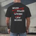 Woman Law Degree Graduation Diploma Party Men's Back Print T-Shirt
