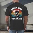 Women's Hang On Let Me Overthink Cat Coffee Retro Introvert Men's Back Print T-Shirt