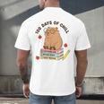 100 Days Of Chill Cute Capybara School Book Lover Men's Back Print T-Shirt
