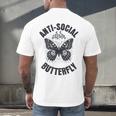 Anti-Social Butterfly Awkward Introvert Homebody Humor Men's Back Print T-Shirt