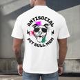 Antisocial Pit Bull Mom Pittie Introvert Dog Lover Pit Bull Raglan Baseball Tee Men's Back Print T-Shirt