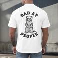 Bad At People Ferret Introvert Saying Slogan Men's Back Print T-Shirt Bad At People Ferret Introvert Saying Slogan Men's Back Print T-Shirt