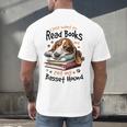 Basset Hound Dog Breed I Just Want To Read Books And Pet My Men's Back Print T-Shirt