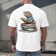 Bearded Dragon Reading Books Matching Bookworm Librarian Men's Back Print T-Shirt Bearded Dragon Reading Books Matching Bookworm Librarian Men's Back Print T-Shirt