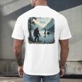 Bigfoot Sasquatch & Loch Ness Monster Introvert Bruh Men's Back Print T-Shirt Bigfoot Sasquatch & Loch Ness Monster Introvert Bruh Men's Back Print T-Shirt