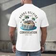 Books Helping Introvert Avoid Conversation Men's Back Print T-Shirt Books Helping Introvert Avoid Conversation Men's Back Print T-Shirt
