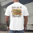 Books Are My Therapy Vintage Book Lover Daisy Art Men's Back Print T-Shirt Books Are My Therapy Vintage Book Lover Daisy Art Men's Back Print T-Shirt