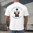 Boys Girls Preschool Graduate Sloth Graduation Cap Men's Back Print T-Shirt
